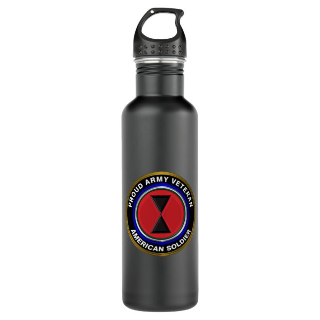 7th Infantry Division “Bayonet Division”  Veteran Stainless Steel Water Bottle (Front)