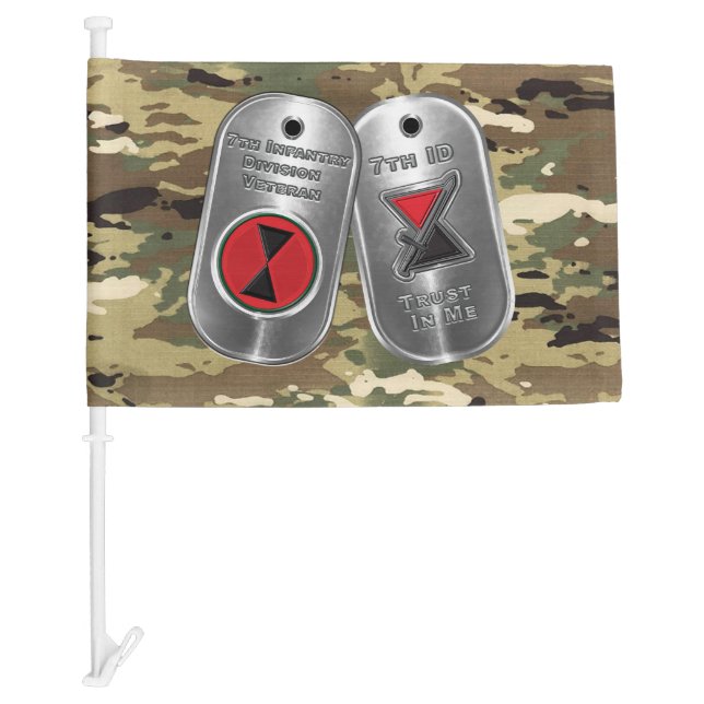 7th Infantry Division  Car Flag (Front)