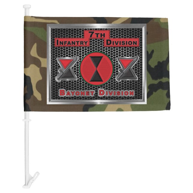 7th Infantry Division  Car Flag (Front)
