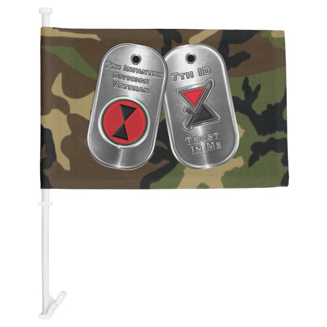 7th Infantry Division  Car Flag (Front)