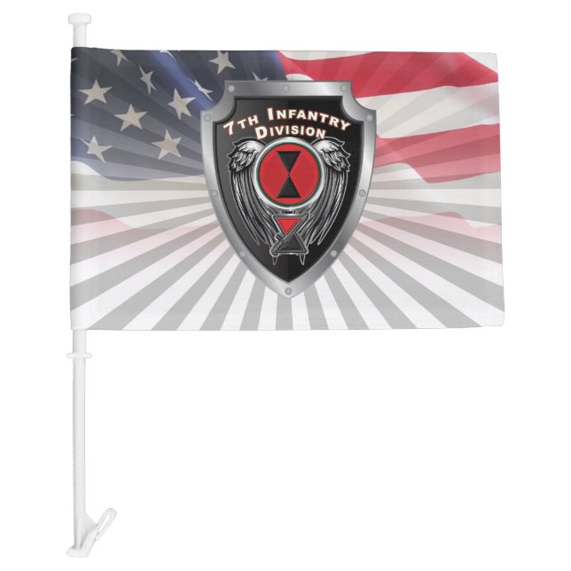 7th Infantry Division  Car Flag (Front)
