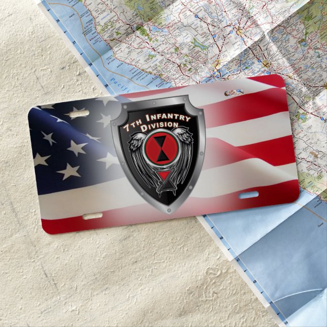 7th Infantry Division Customized Shield License Plate (In Situ)