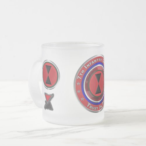 7th Infantry Division  Frosted Glass Coffee Mug