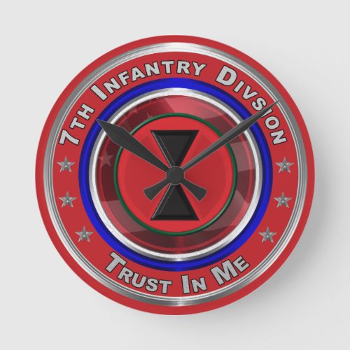 7th Infantry Division Keepsake Round Clock