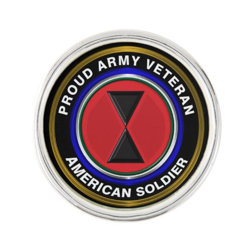 7th Infantry Division Proud Veteran Lapel Pin