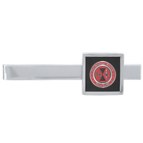 7th Infantry Division  Silver Finish Tie Bar