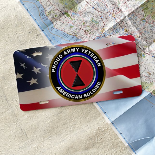 7th Infantry Division Veteran License Plate (In Situ)