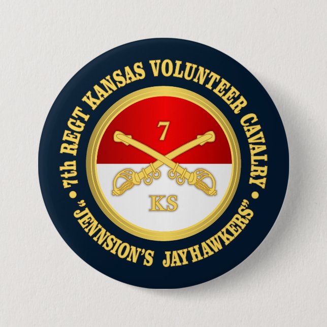 7th Kansas Cavalry   Button (Front)