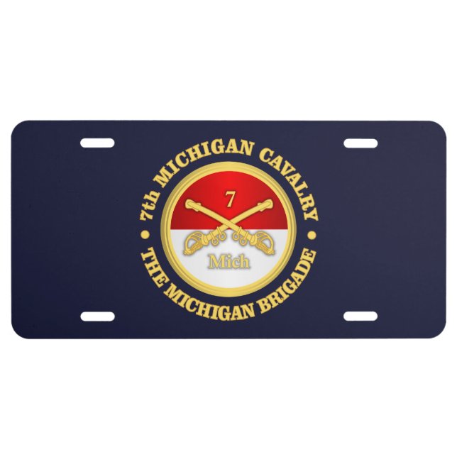 7th Michigan Cavalry (rd) License Plate (Front)