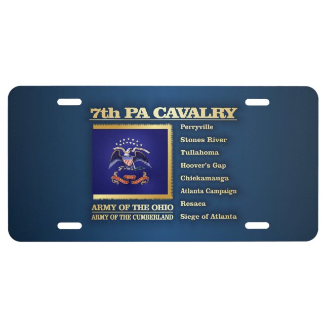7th PA Cavalry (BH) License Plate (Front)