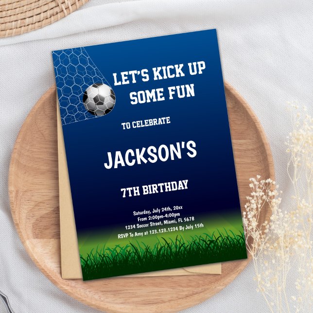 7th Soccer Birthday Invitation (7th Soccer Birthday Invitations)
