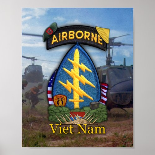 7th special forces green berets vietnam war print