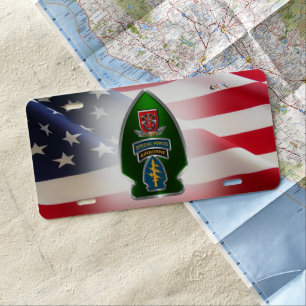 7th Special Forces Group Airborne "Arrowhead" License Plate