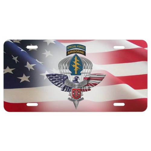 7th Special Forces Group Airborne Eagle License Plate