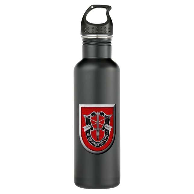 7th Special Forces Group Airborne Flash Stainless Steel Water Bottle (Front)