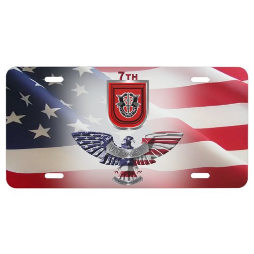 7th Special Forces Group Airborne License Plate