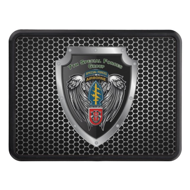 7th Special Forces Group (Airborne) Shield  Hitch Cover (Front)