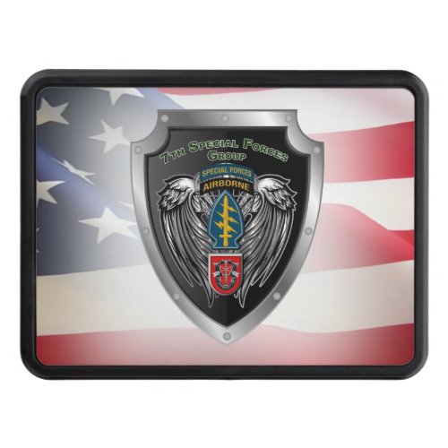 7th Special Forces Group Airborne Shield  Hitch  Hitch Cover