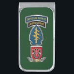 7th Special Forces Group Airborne Silver Finish Money Clip<br><div class="desc">Display your pride in our Army's 7th Special Forces Group – De Oppresso Liber! This exclusively designed 7th Special Operations Group makes a wonderful gift to any who are serving or have served in this legendary unit! Let all who see this design know of your support and admiration for the...</div>