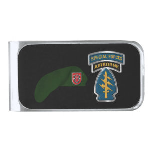 7th Special Forces Group Airborne Silver Finish Money Clip