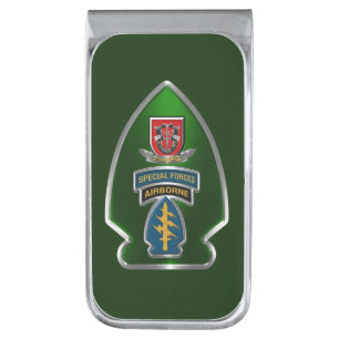 7th Special Forces Group Airborne Silver Finish Money Clip