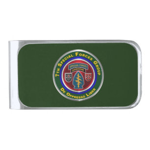 7th Special Forces Group Airborne Silver Finish Money Clip