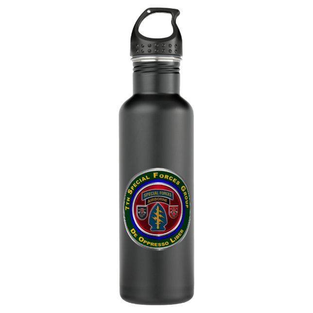7th Special Forces Group Airborne Stainless Steel Water Bottle (Front)