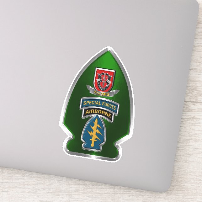 7th Special Forces Group Airborne  Sticker (Detail)
