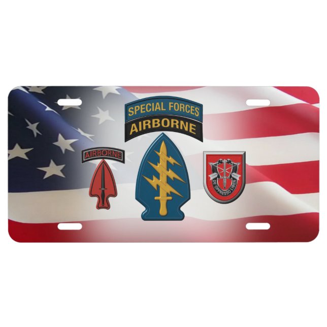 7th Special Forces Group Customized Patch License Plate (Front)