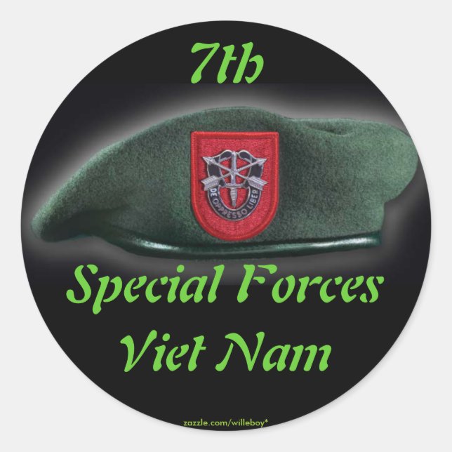 7th Special forces group Green Berets nam Sticker (Front)