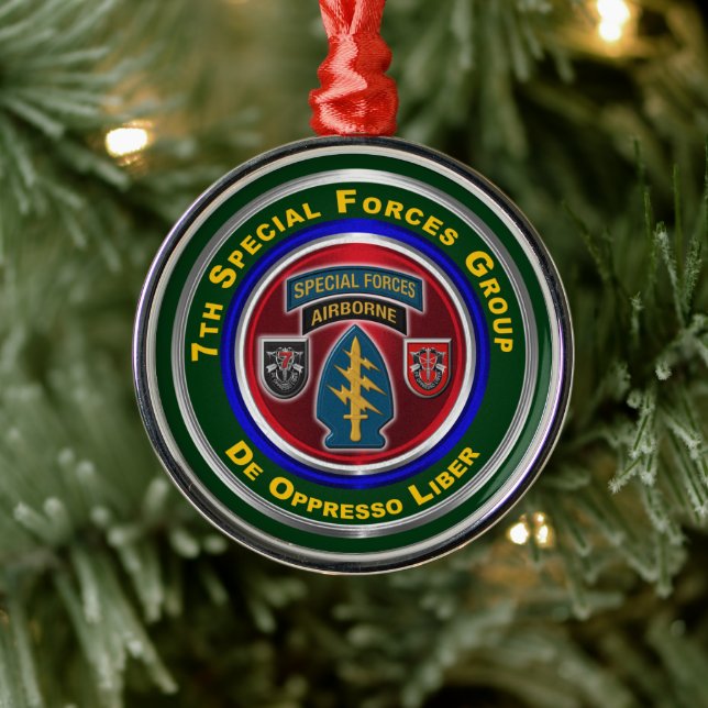 7th Special Forces Group Keepsake Christmas Metal Ornament (Tree)
