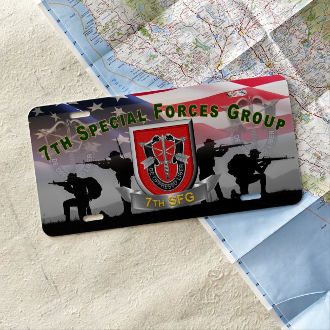 7th Special Forces Group  License Plate (In Situ)