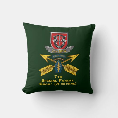 7th  Special Forces Group   Throw Pillow