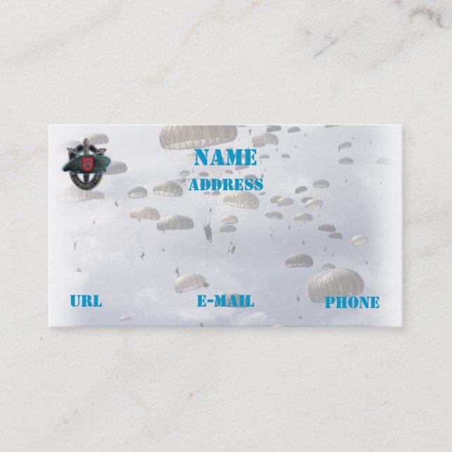 7th special forces group vets iraq  business Card (Front)