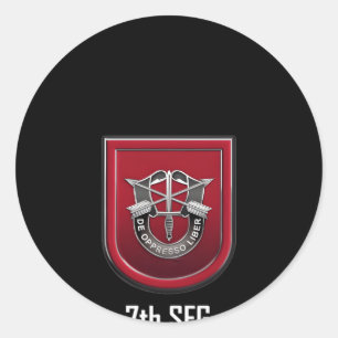 7Th Special Forces Sfg Beret Flash Unit Crest Classic Round Sticker