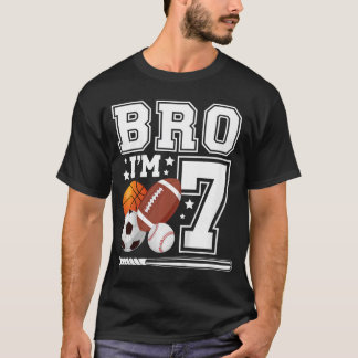7th Sports Birthday Party 7 Year Old Boy Birthday  T-Shirt