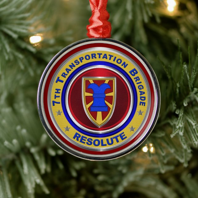 7th Transportation Brigade Christmas Metal Ornament (Tree)