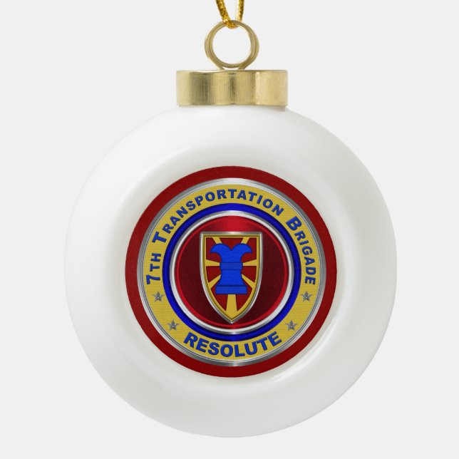 7th Transportation Brigade Expeditionary Ceramic Ball Christmas Ornament (Front)
