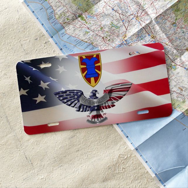 7th Transportation Brigade Expeditionary Eagle License Plate (In Situ)
