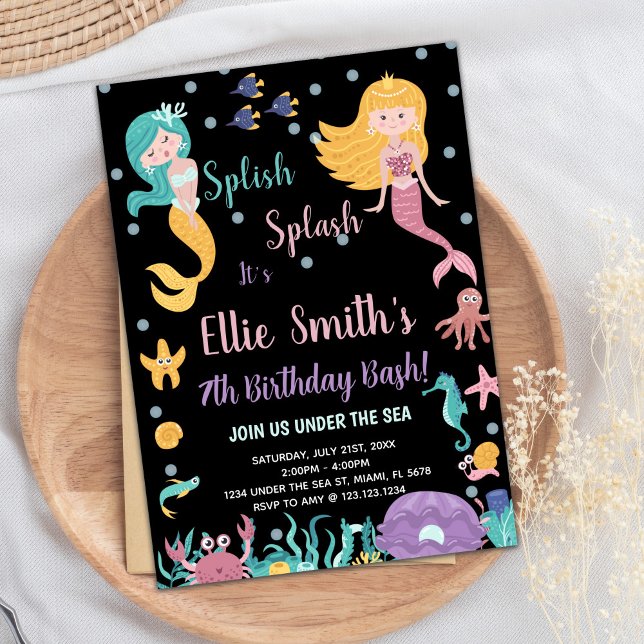 7th Under the sea Blond Mermaid Invitations (7th Under the sea Blond Mermaid Invitations)