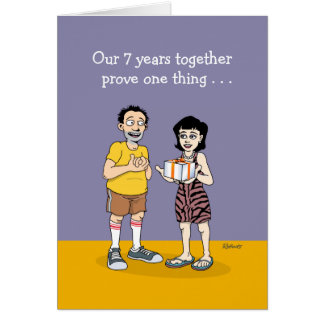7th Wedding Anniversary Greeting Cards Zazzle 7th Wedding Anniversary Card Love