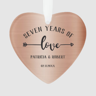 7th Wedding Anniversary Copper Anniversary Photo Ornament