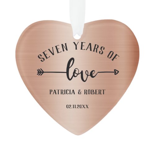 7th Wedding Anniversary Copper Anniversary Photo Ornament