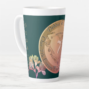 7th Wedding Anniversary Copper Fresia Latte Mug