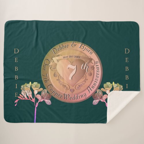 7th Wedding Anniversary Copper Fresia