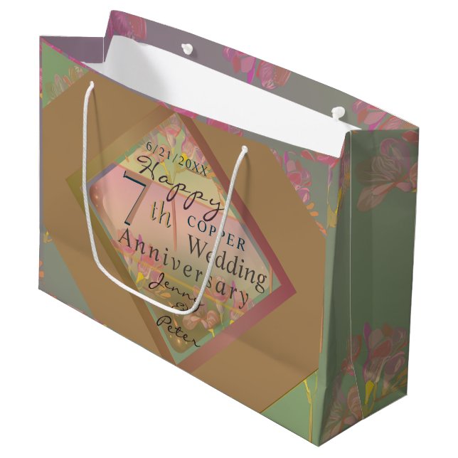 7th Wedding Anniversary Gift Bag (Front Angled)