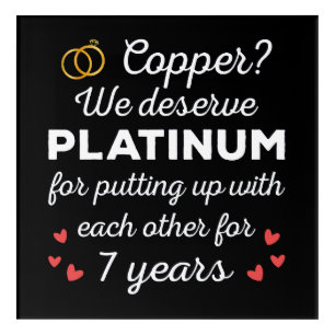 7th Wedding Anniversary I - Copper Funny Couple Acrylic Print