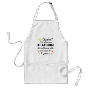 7th Wedding Anniversary I - Copper Funny Couple Adult Apron