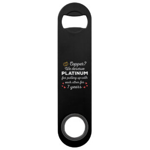 7th Wedding Anniversary I - Copper Funny Couple Bar Key