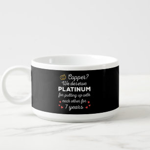 7th Wedding Anniversary I - Copper Funny Couple Bowl